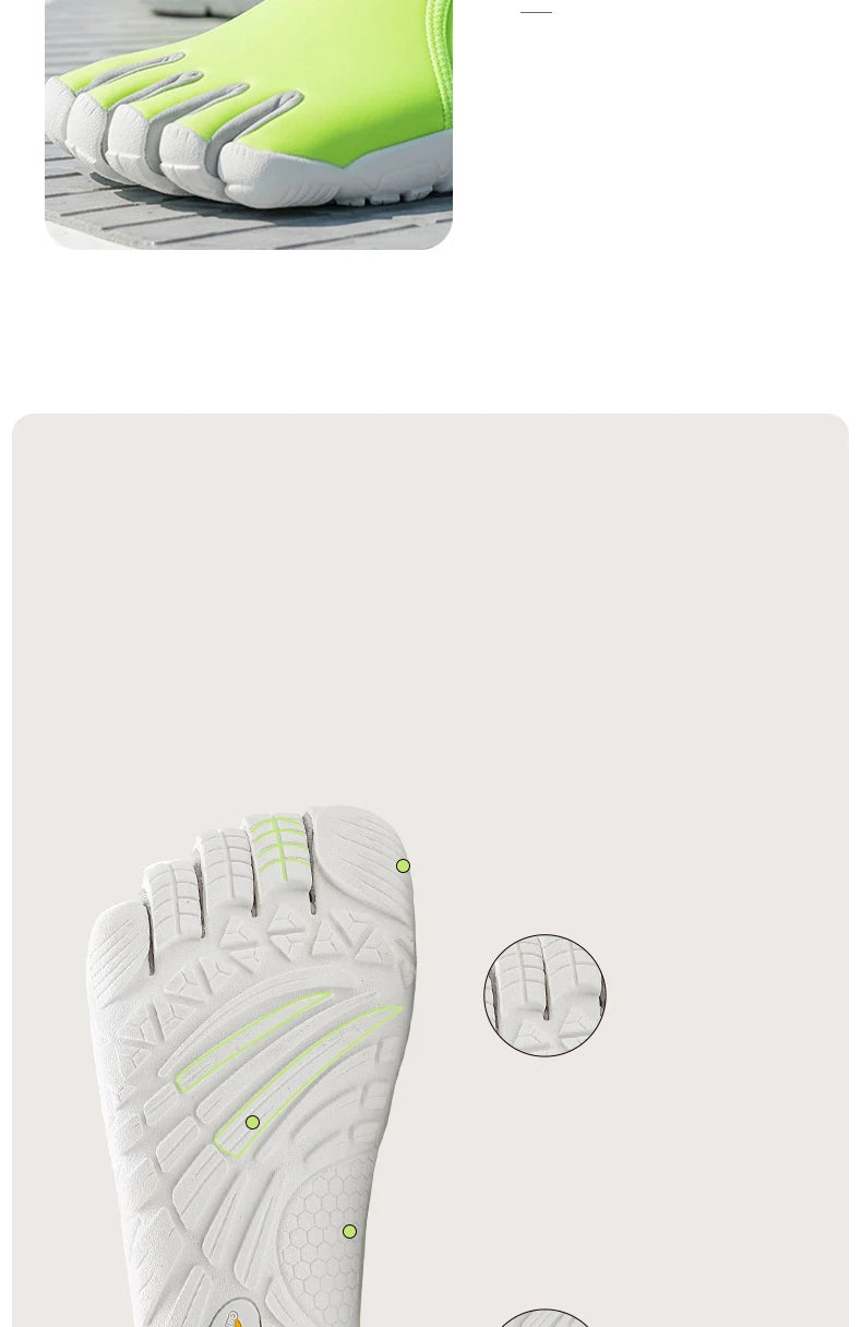 Zapatos de Neopreno de Cinco Dedos, Zapatillas de Agua Descalzas para Buceo, Voleibol de Playa y Caminatas en Arrecifes Costeros