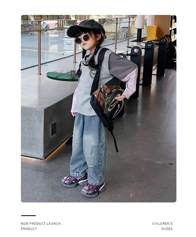 Zapatillas Deportivas para Niños, Modelo Chunky 2026, Nuevas Zapatillas de Baloncesto para Niñas, Modernas y Versátiles, Zapatillas Deportivas Casuales para Niños para la Escuela, Transpirables