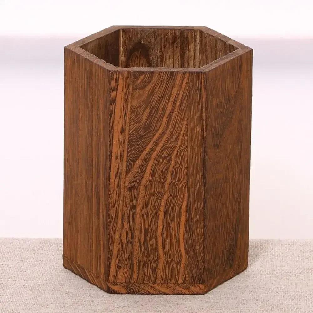 Portalápices de madera para almacenamiento de escritorio, caja porta bolígrafos de gran capacidad estilo INS, organizador de lápices de madera multifuncional