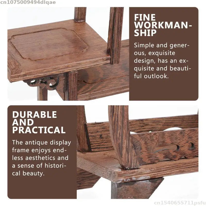 Estante de Almacenamiento de Madera Maciza Natural, Soporte de Almacenamiento para Cocina, Estante Decorativo para Jarrones, Bonsáis, Plantas, Figuras, Juegos de Té