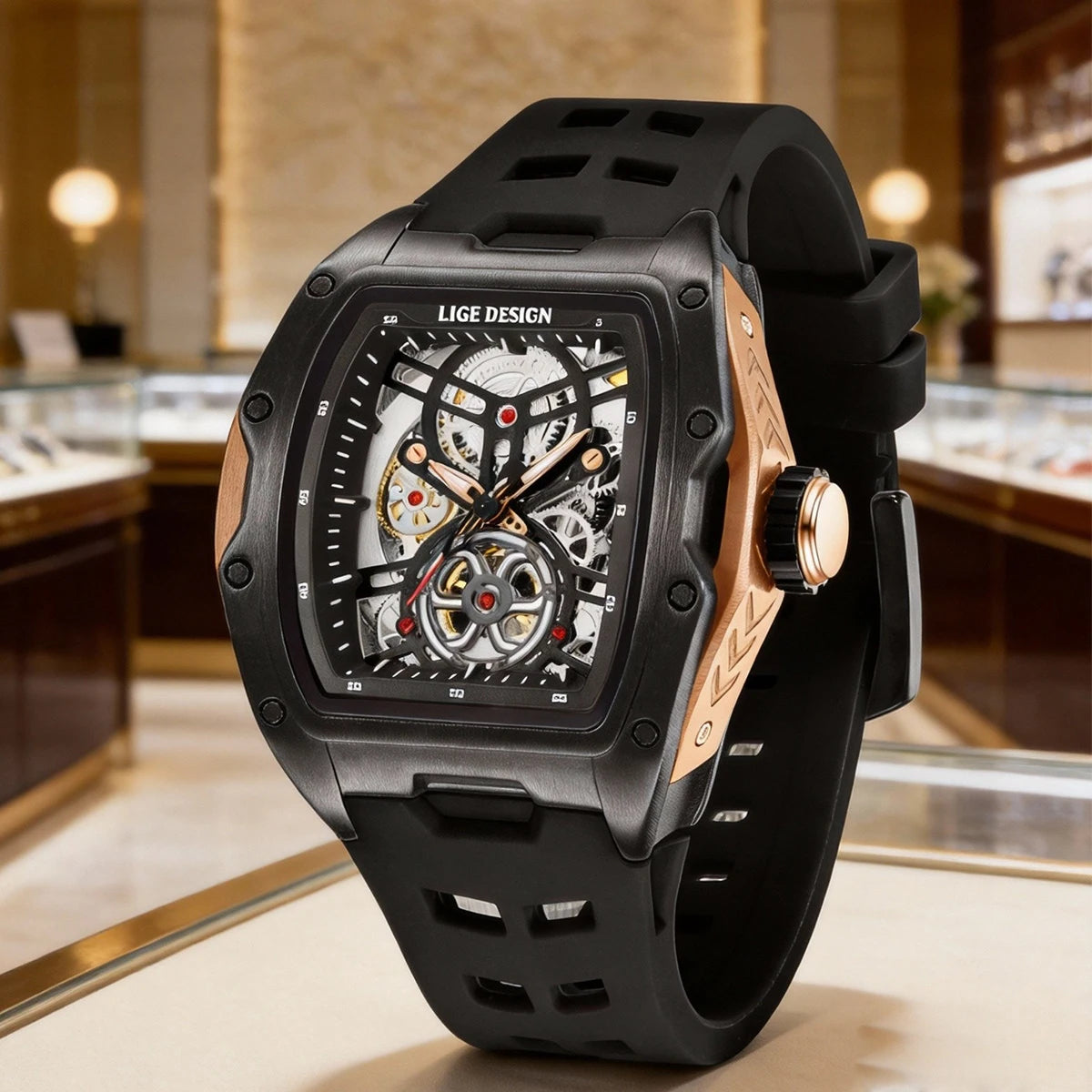 Reloj LIGE 2026 Nuevo de Lujo para Hombre, Deportivo, Automático, Mecánico, con Correa, Reloj de Pulsera Masculino