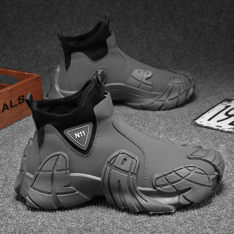 Zapatillas de deporte informales de talla grande 45, zapatos deportivos con suela de pulpo de diseñador para hombre, zapatos de gimnasio con plataforma aumentada de altura de tela de cuero de moda