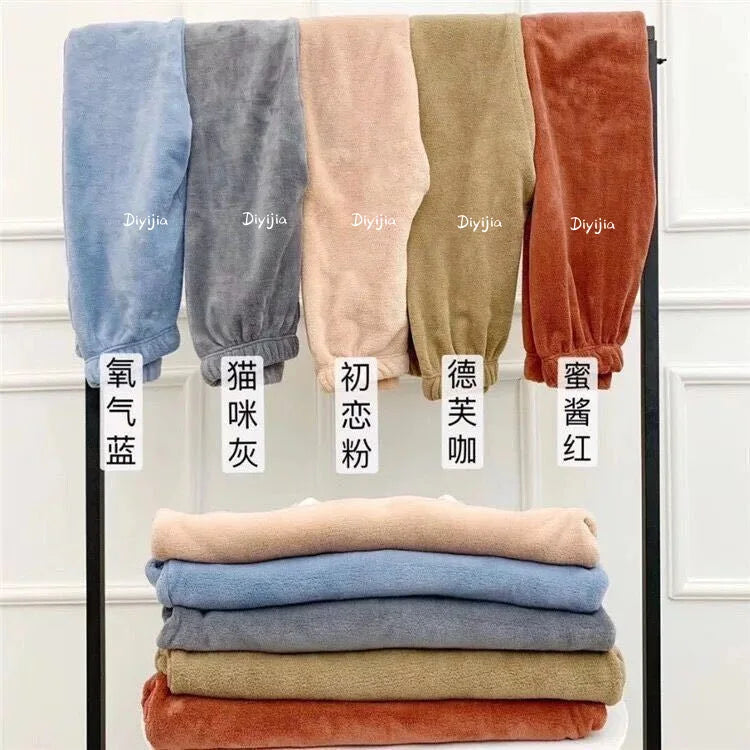 Pijamas para mujer en invierno, ropa gruesa de terciopelo Coral para el hogar para otoño, se puede usar, traje holgado y cálido de manga larga