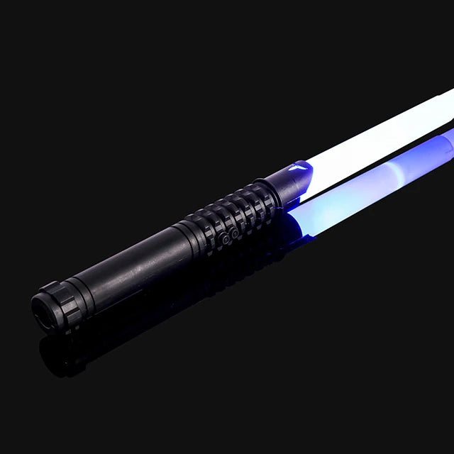 Espada láser de 75CM, sable de luz rojo y azul, doble sable, transformación Rave, arma de Cosplay para niños, juguete intermitente, espadas brillantes para fiesta