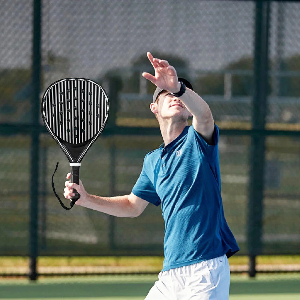 Raqueta de tenis |   Raqueta de padel, hecha de material de fibra de carbono ultraligero, con fuerte elasticidad y buena calidad