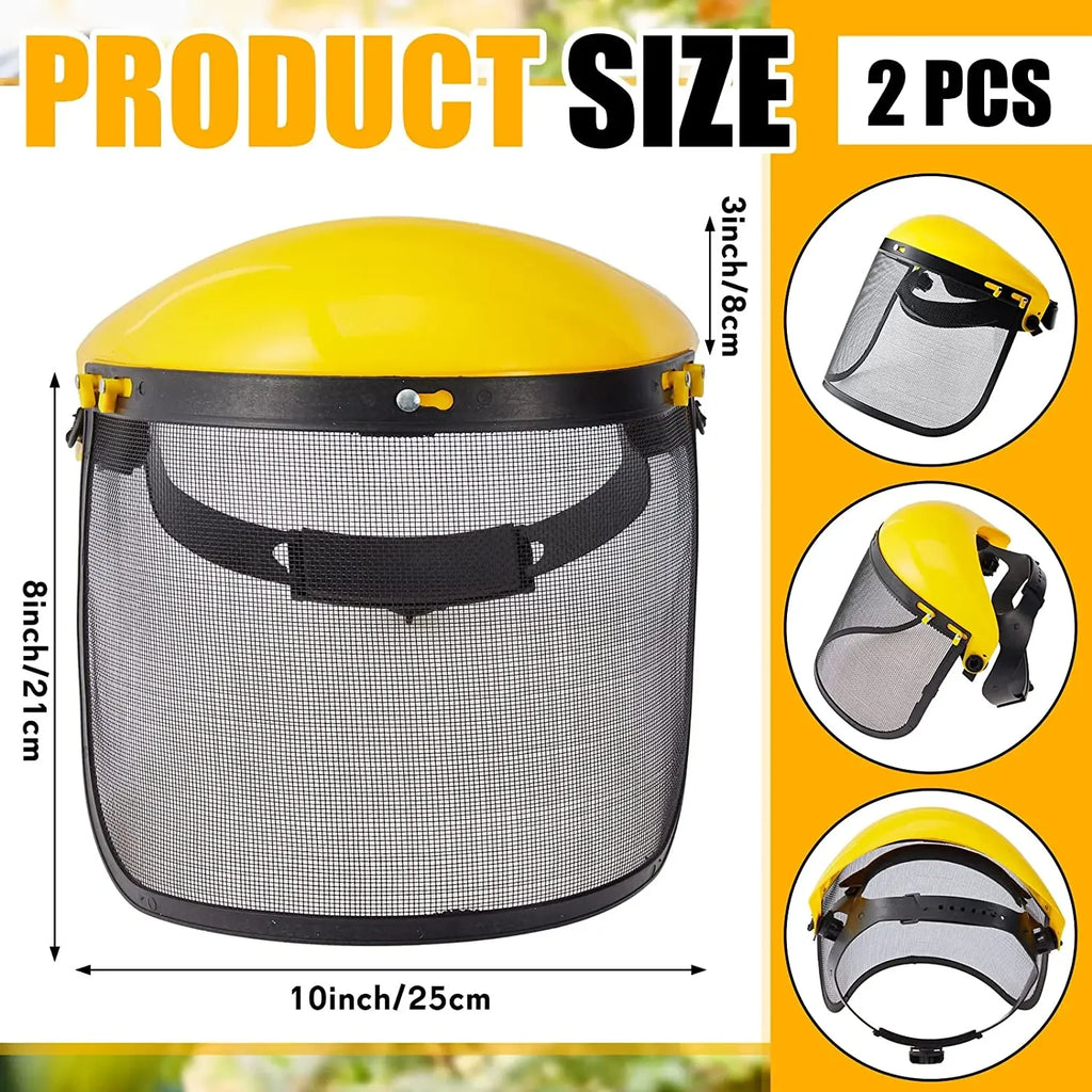 Casco de seguridad para cortadora de césped de jardín, sombrero con visera de malla de cara completa para desbrozadora de registro, protección forestal, alta calidad