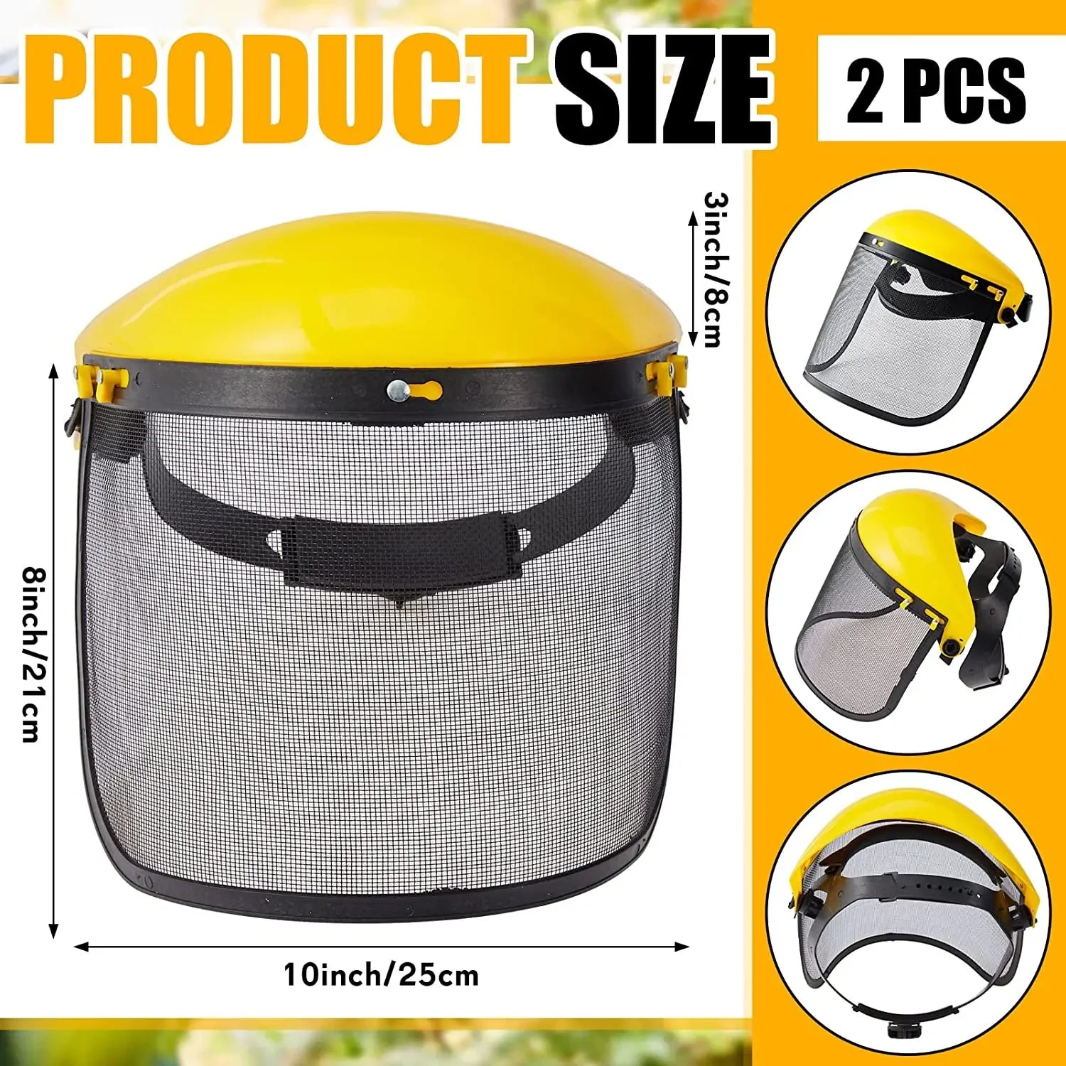 Casco de seguridad para cortadora de césped de jardín, sombrero con visera de malla de cara completa para desbrozadora de registro, protección forestal, alta calidad