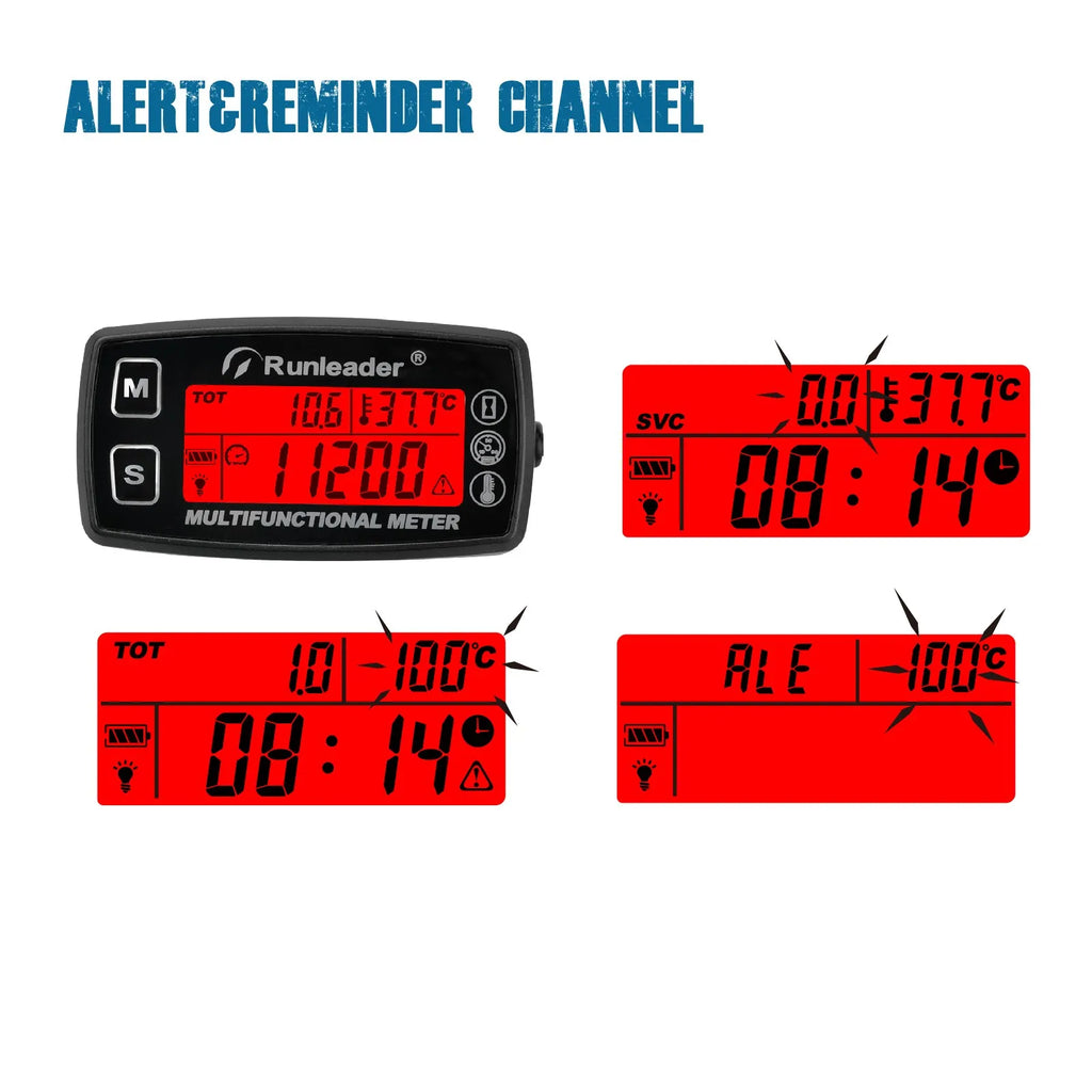 Medidor de temperatura Digital RPM para motor de Gas, moto, Jet Ski, Buggy, SnowblowTractor, Pit Bike, Paramotor