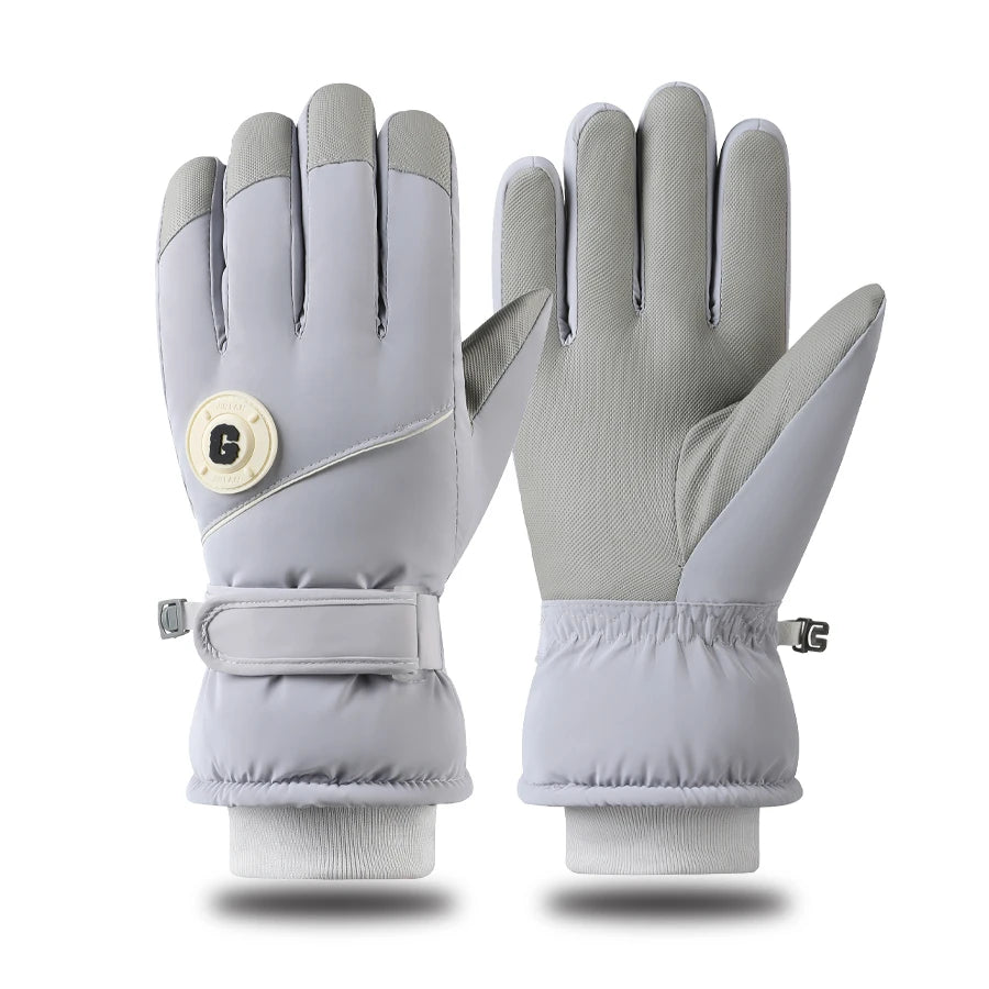 Guantes de esquí para invierno, cálidos y resistentes al frío, gruesos, antideslizantes, impermeables, Montañismo al aire libre, ciclismo, pantalla táctil,