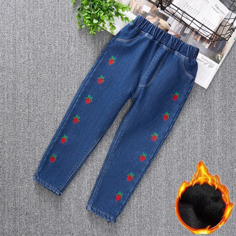 Pantalones para adolescentes de 3 a 14 años, ropa Infantil para niñas, pantalones vaqueros de lana de invierno para niños, pantalones vaqueros para niños, ropa para niñas