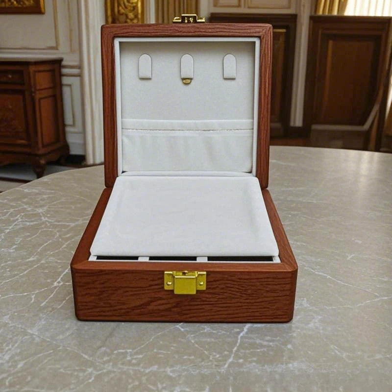 Caja de joyería de madera, pulseras de lujo, anillos, caja expositora, collares, pendientes, escaparate, baratija de mujer, Estuches de almacenamiento de joyería