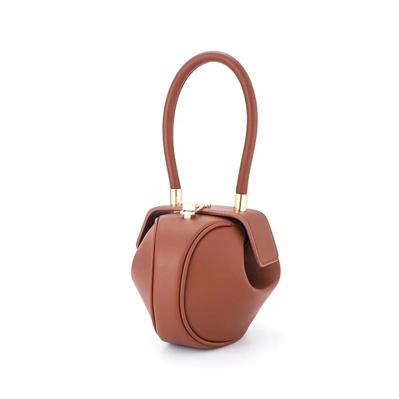 Bolso de mano con bola redonda para mujer, bolso de bolos de diseñador de marca, Mini bolsos de hombro de cuero PU, bolso de lujo para mujer, bolso para axila a la moda
