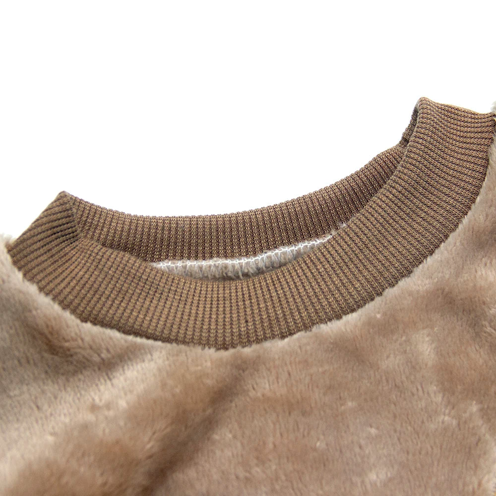 Ropa de invierno para niños, conjunto de pijamas de conejo de dibujos animados de otoño para niñas y niños, conjuntos de 2 uds de forro polar de franela gruesa, ropa de dormir cálida para niños