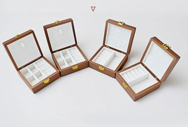 Caja de joyería de madera, pulseras de lujo, anillos, caja expositora, collares, pendientes, escaparate, baratija de mujer, Estuches de almacenamiento de joyería