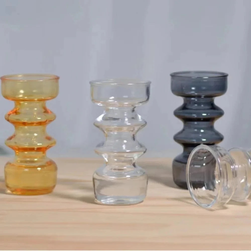 Jarrones coloridos, adornos de vidrio, decoraciones de escritorio, ramos de flores secas, salas de estar, arreglos florales, jarrones Vintage