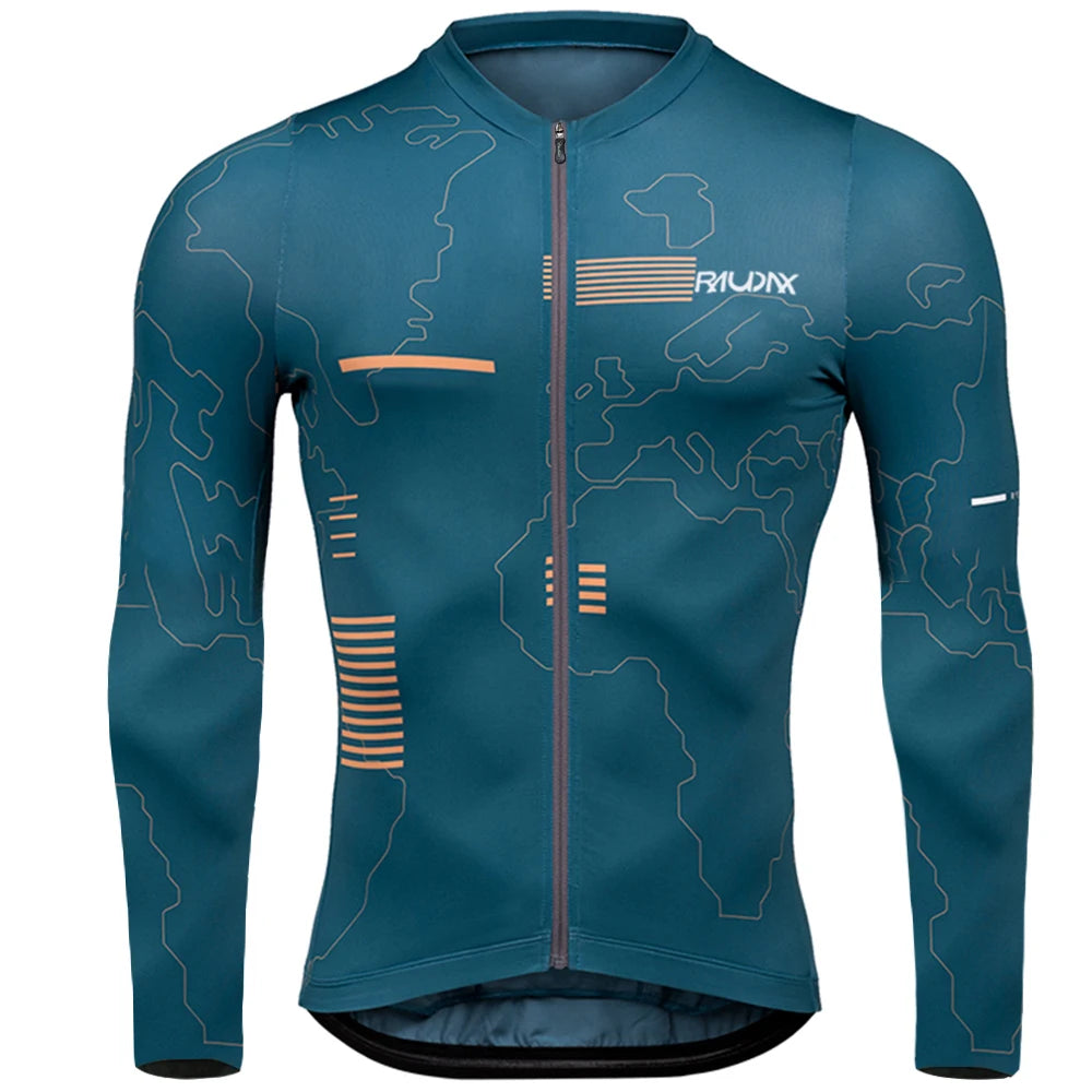 Raudax-Camiseta de Ciclismo de manga larga para hombre, Ropa de Ciclismo con protección UV, Ropa de Ciclismo de carreras, camisetas para montar en bicicleta, verano