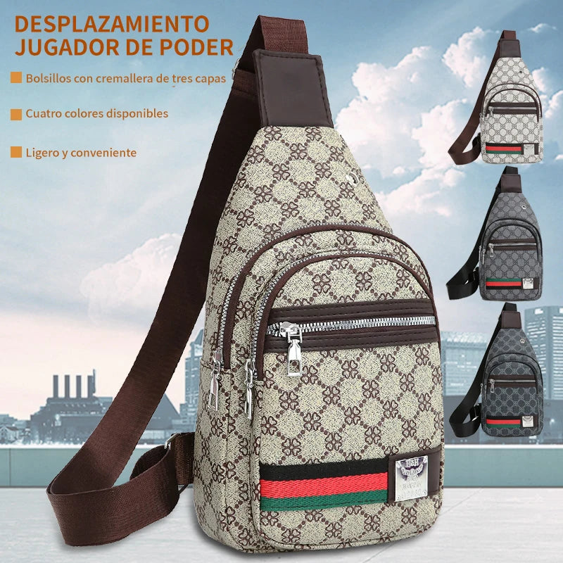 Bolso Mensajero Multifuncional para Hombre, Bolso de Hombro, Bolso Casual Cruzado con Orificio para Auriculares