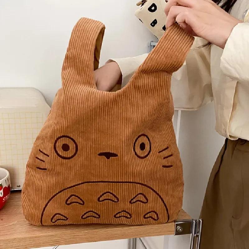 Bolsos de pana para mujer, bolso de hombro a rayas Simple para trabajo y compras, Bolso de mano de gran capacidad