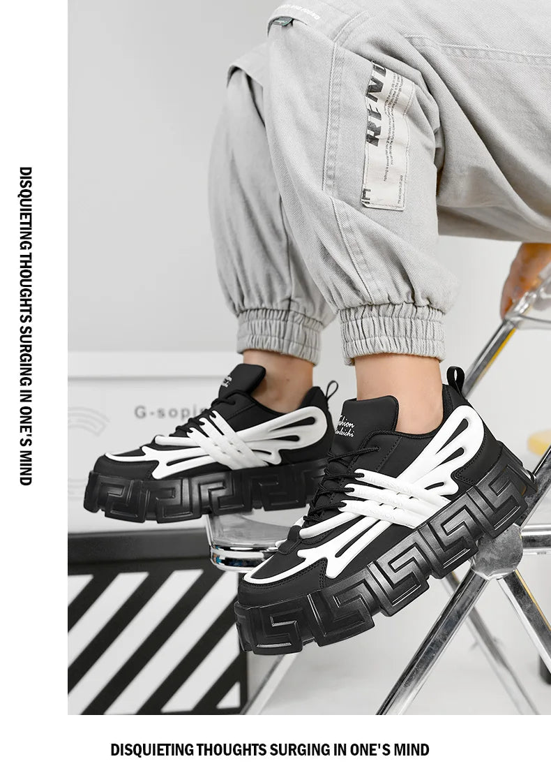 Zapatos informales para hombre, zapatos para caminar de estilo callejero, zapatillas de deporte con suela gruesa, zapatillas de baloncesto para correr, zapatillas vulcanizadas 2023 para hombre