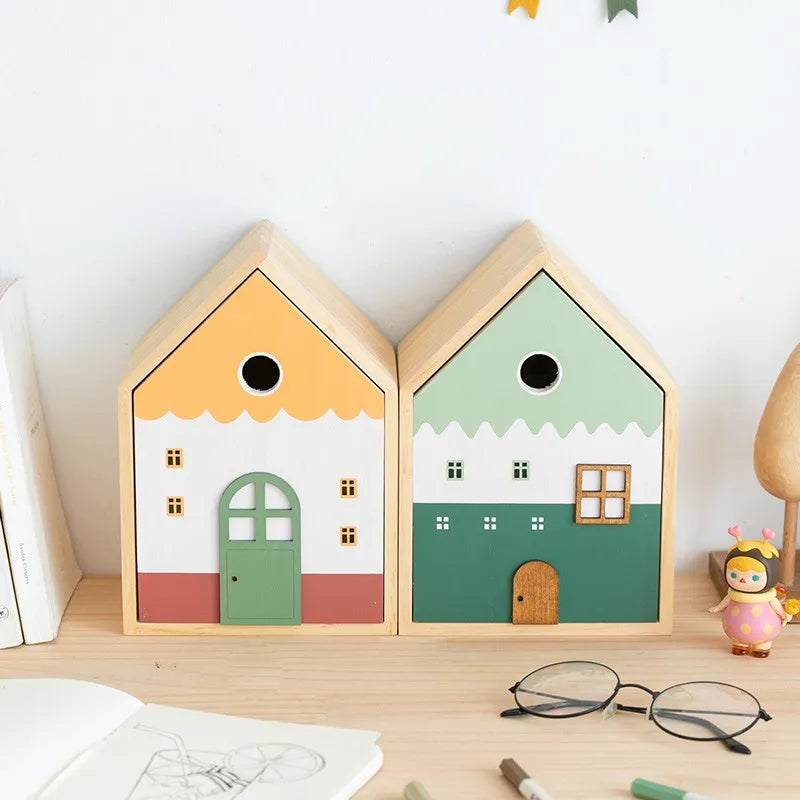 Caja de almacenamiento de madera, organizador de cajones de escritorio para casa, portalápices de gran capacidad, soporte de papelería para brochas de maquillaje, decoración para el hogar y la Oficina