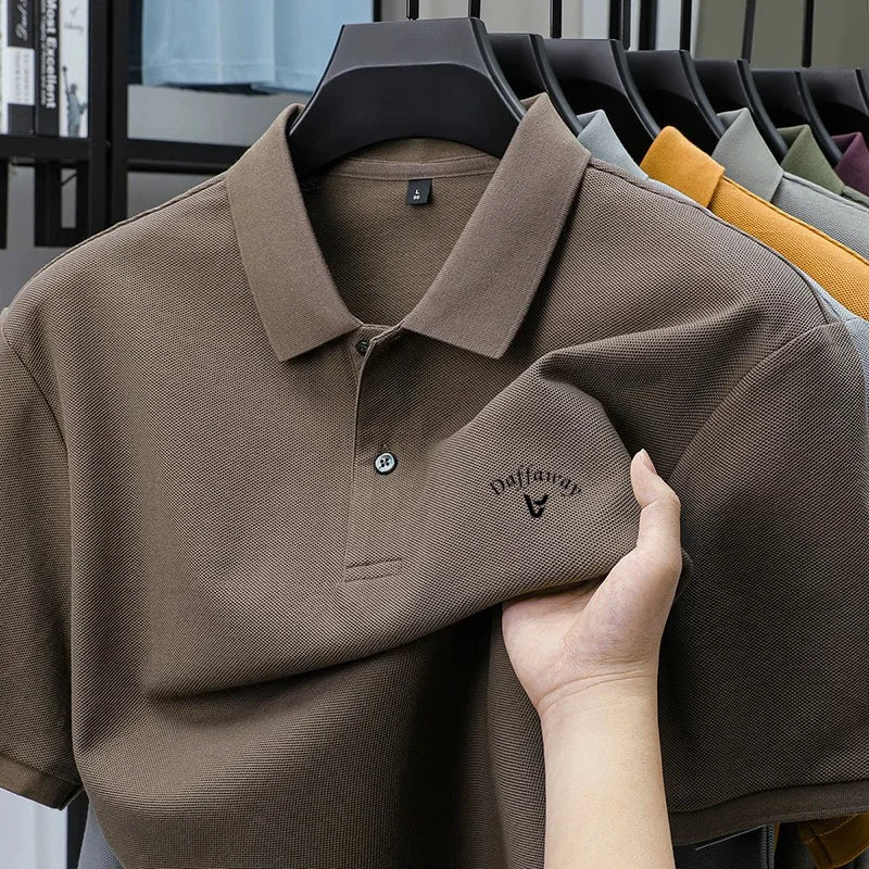 Camiseta polo de marca de golf de manga corta, 100% algodón, informal, para hombre, novedad de verano, estampada, deportiva, cómoda, transpirable, con solapa