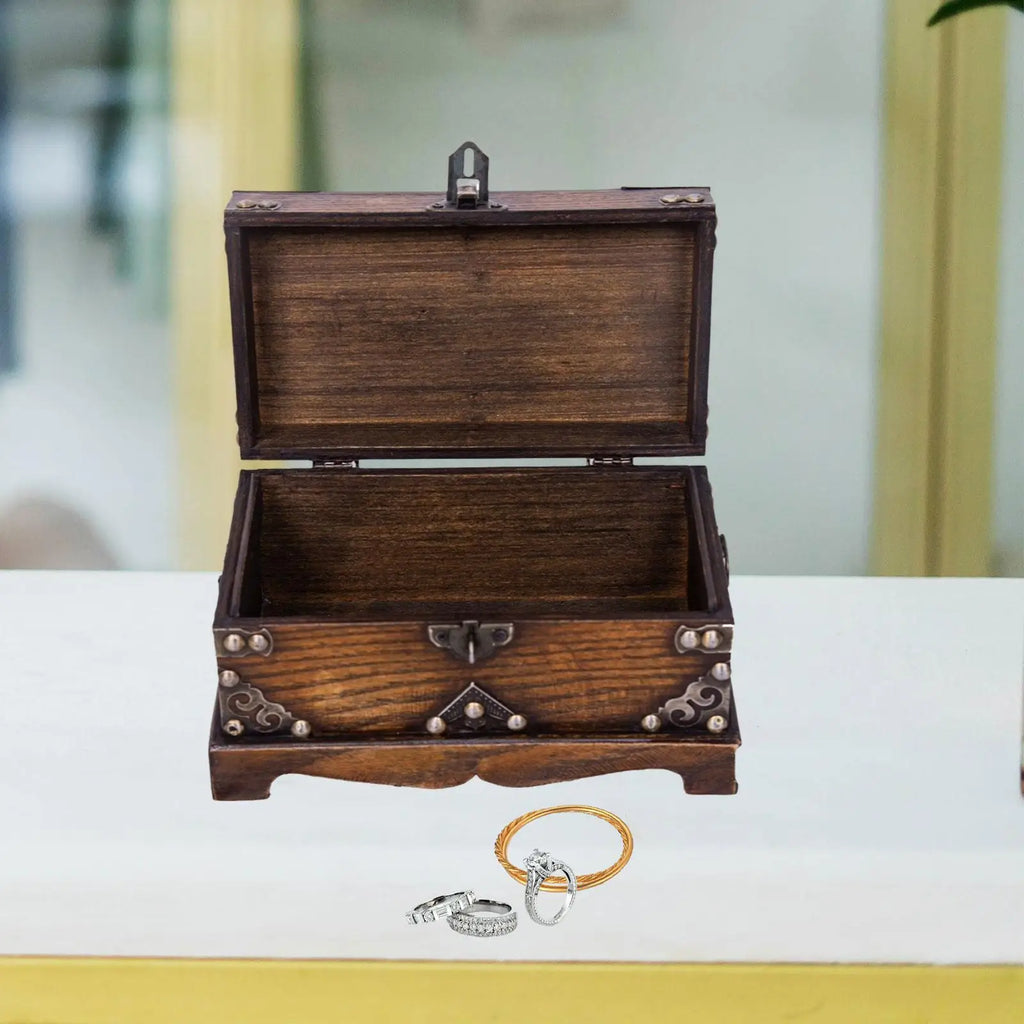 Caja de almacenamiento de madera joyero creativo estable hecho a mano fácil de usar pequeño de madera