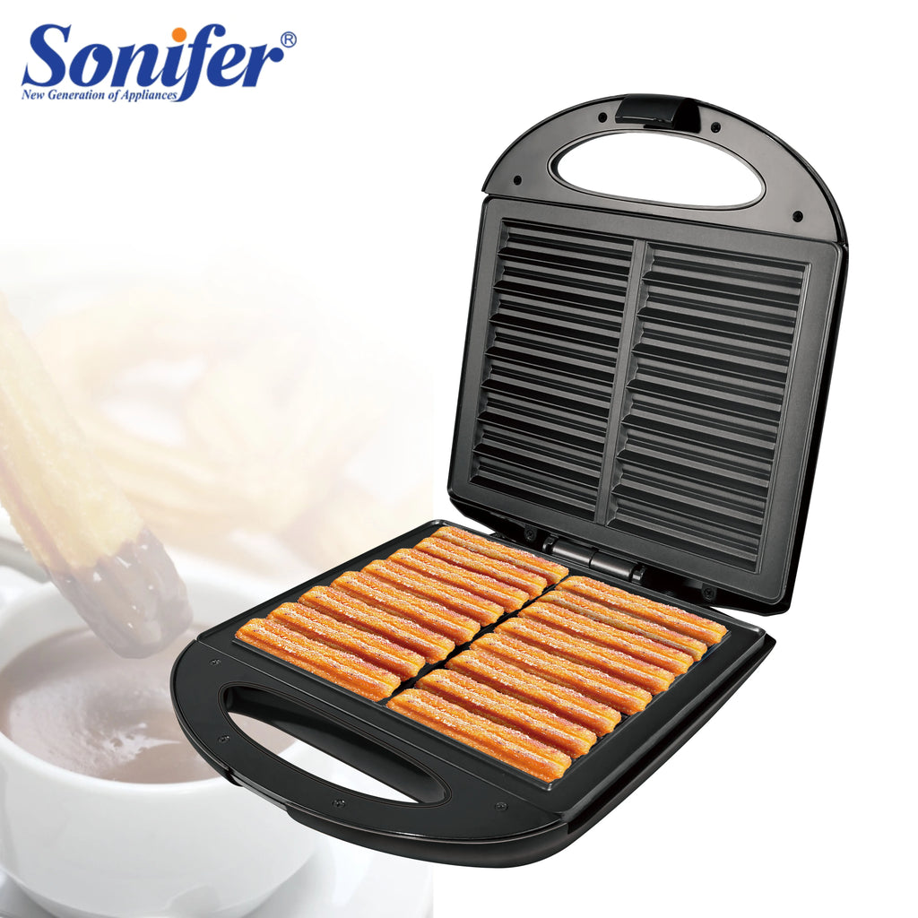Sonifer-sandwichera eléctrica de 1400W, electrodomésticos de cocina para desayuno, máquina de gofres, sartén de hierro antiadherente, España