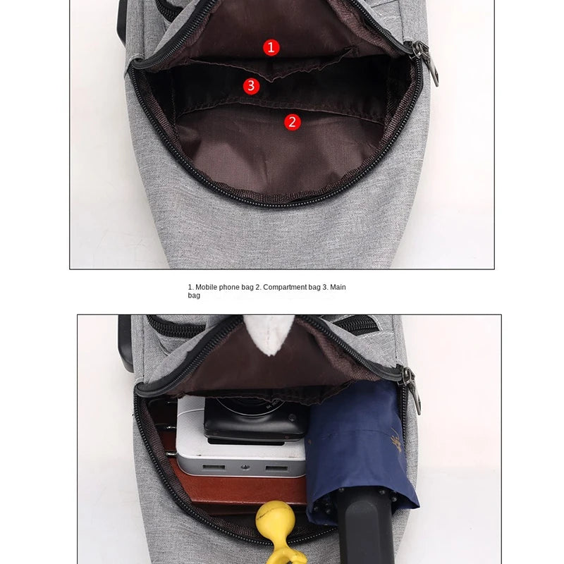 Bolso cruzado informal a la moda, bolso de hombro pequeño para hombre, mochila Diagonal para hombre, bolso mensajero para teléfono, riñonera para niño, paquete de pecho nuevo