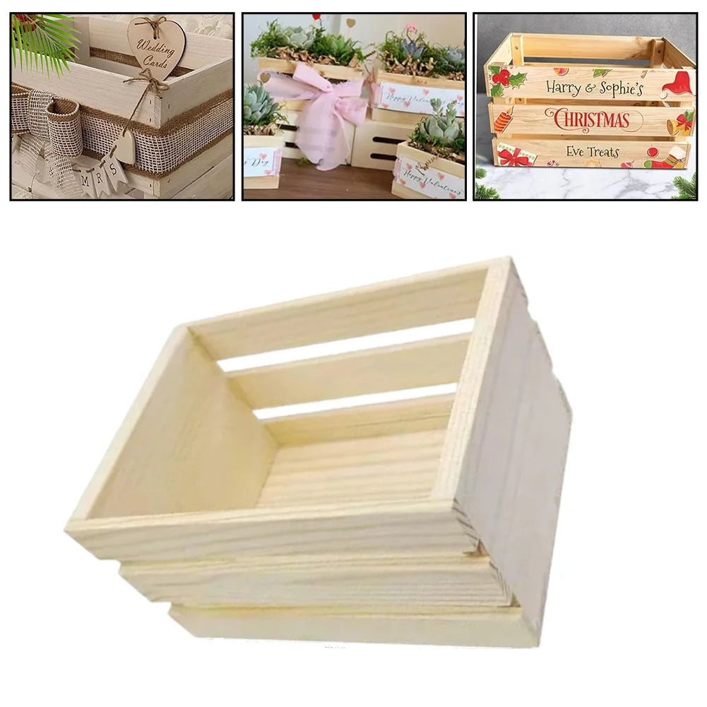 Caja de almacenamiento de madera, organizador de cosméticos y frutas, Mini cesta de madera de escritorio, modelo de cesta de almacenamiento de madera de pino, cesta de almacenamiento en miniatura