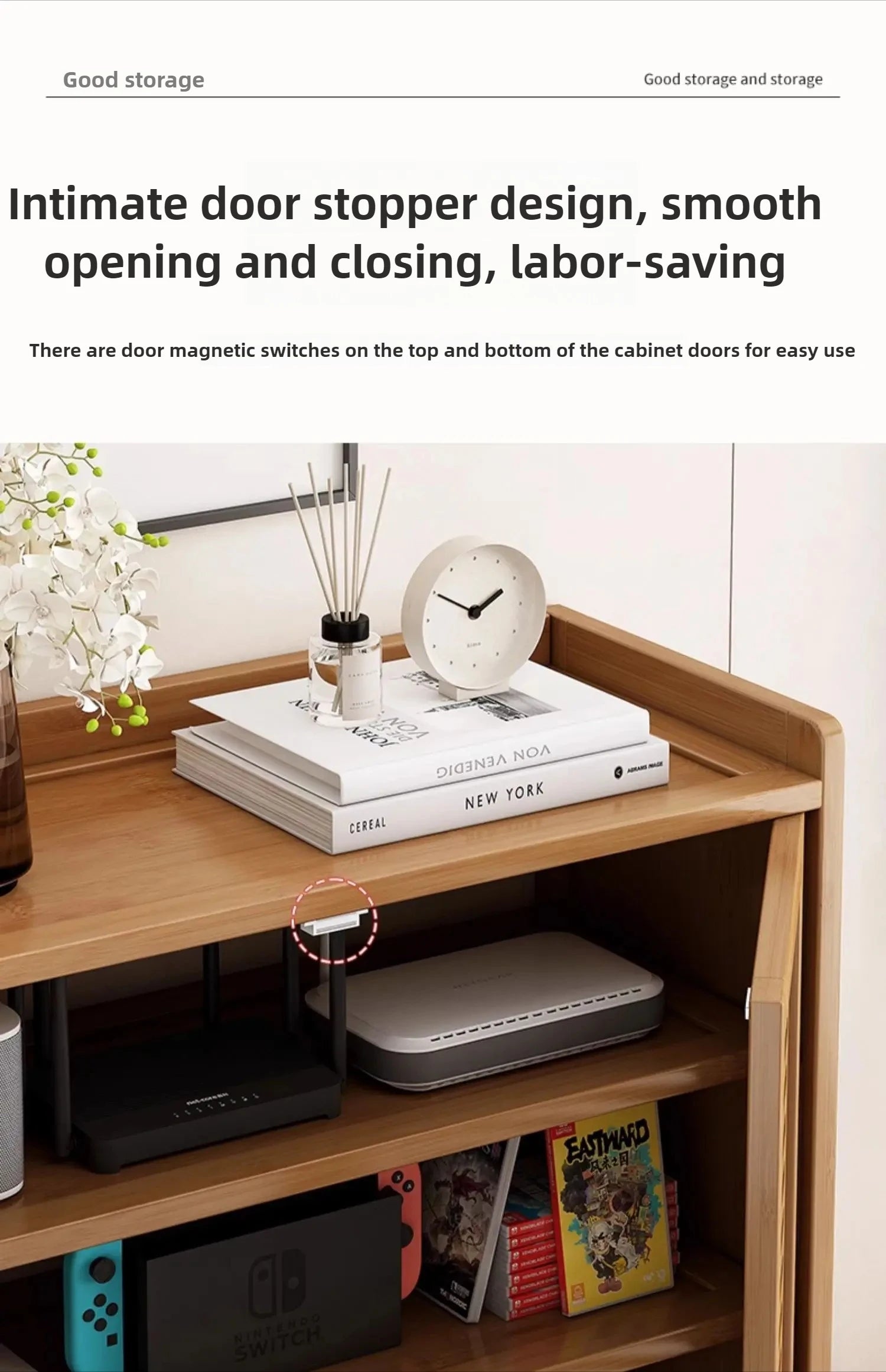 Caja de almacenamiento de enrutador de madera maciza, organizador de gabinete Multimedia, estante multimedia a prueba de polvo, estante de módem WiFi para configuración de electrónica del hogar