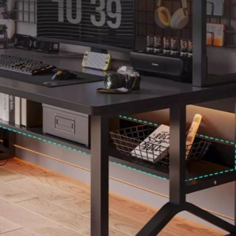 Escritorio para ordenador de oficina, escritorio para ordenador, escritorio para juegos, mesa resistente para jugadores en casa, patas de Metal, mesas para dormitorio para estudiantes, escritorio para ordenador portátil