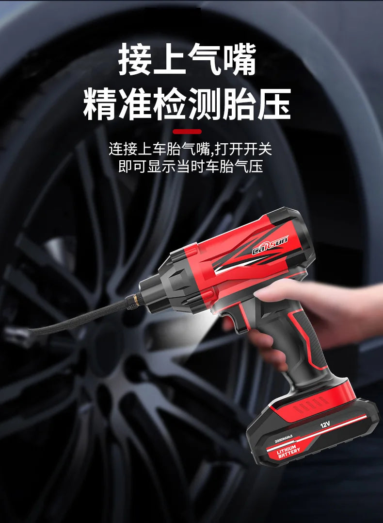 Bomba de aire inalámbrica para coche, bomba de aire para coche, carga y parada automática, práctica bomba de aire portátil para neumáticos de coche