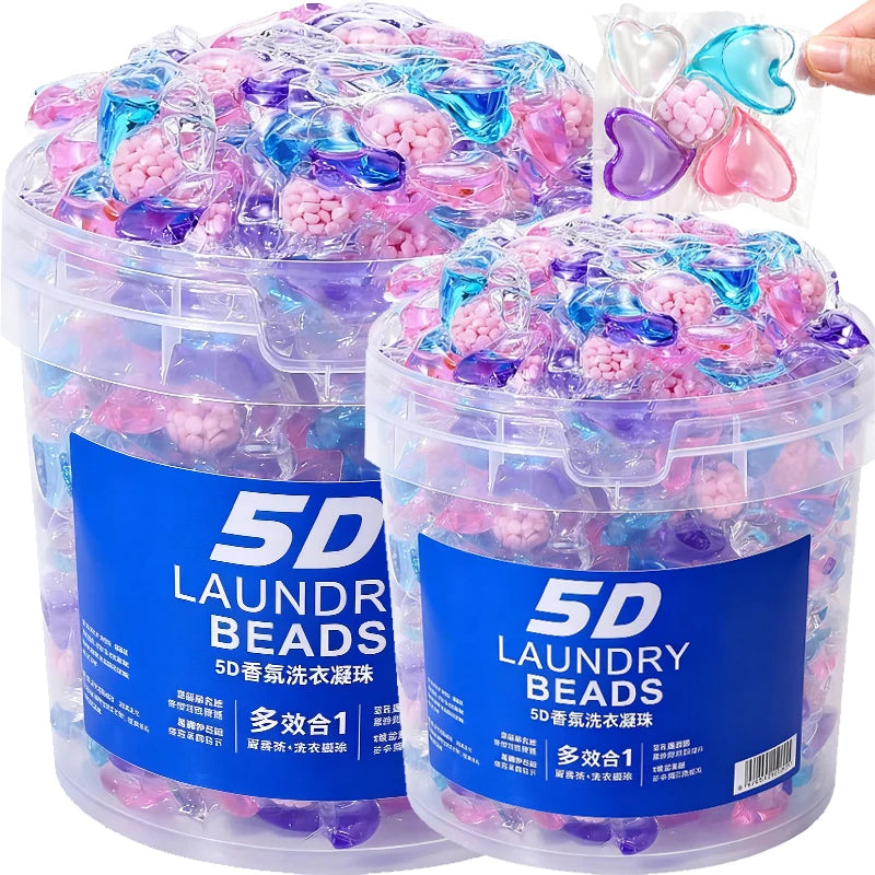 5 en 1 cuentas de lavandería detergente cápsula líquida bolas caja de jabón aroma Gardenia fragancia perfumada cuenta para lavadora doméstica