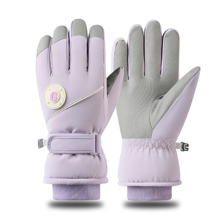 Guantes de esquí para invierno, cálidos y resistentes al frío, gruesos, antideslizantes, impermeables, Montañismo al aire libre, ciclismo, pantalla táctil,