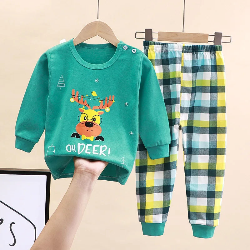 Conjunto para niños, pijamas de algodón para bebés, ropa de otoño para niños, conjuntos de pantalones, ropa para el hogar para bebés, trajes para recién nacidos
