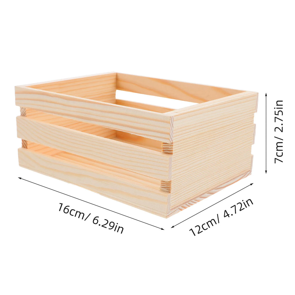 Mini caja de almacenamiento de madera, organizador de escritorio de diseño hueco para mesa de estudio de oficina, cesta de madera pequeña, caja de almacenamiento multifunción