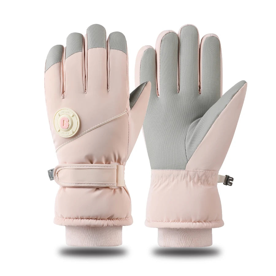 Guantes de esquí para invierno, cálidos y resistentes al frío, gruesos, antideslizantes, impermeables, Montañismo al aire libre, ciclismo, pantalla táctil,