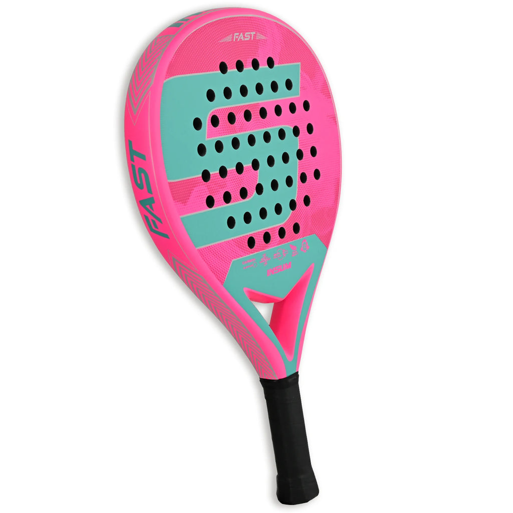 Raqueta de Pádel de Fibra de Carbono, Forma Redonda, Núcleo de EVA, Alto Control, Raqueta de Tenis de Pádel para Jugadores Principiantes