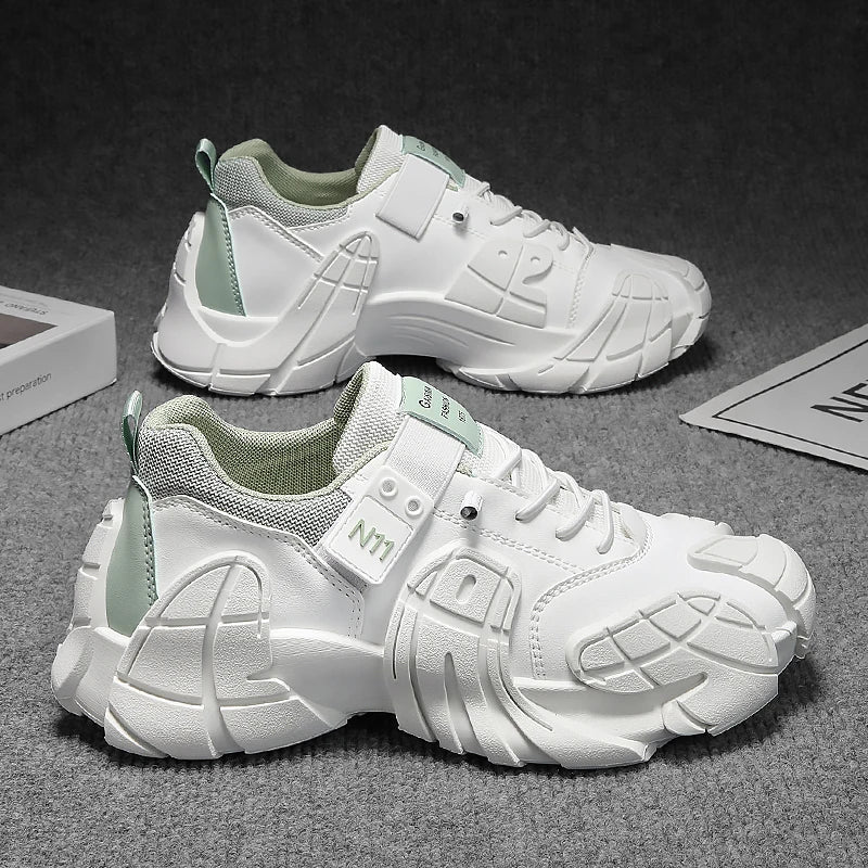 Zapatillas de deporte informales de talla grande 45, zapatos deportivos con suela de pulpo de diseñador para hombre, zapatos de gimnasio con plataforma aumentada de altura de tela de cuero de moda