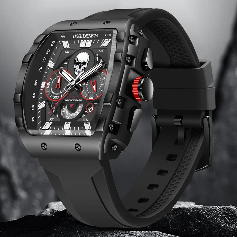 LIGE-reloj analógico de cuarzo para hombre, accesorio de pulsera resistente al agua con cronógrafo, complemento Masculino deportivo de marca de lujo con esfera luminosa y diseño militar