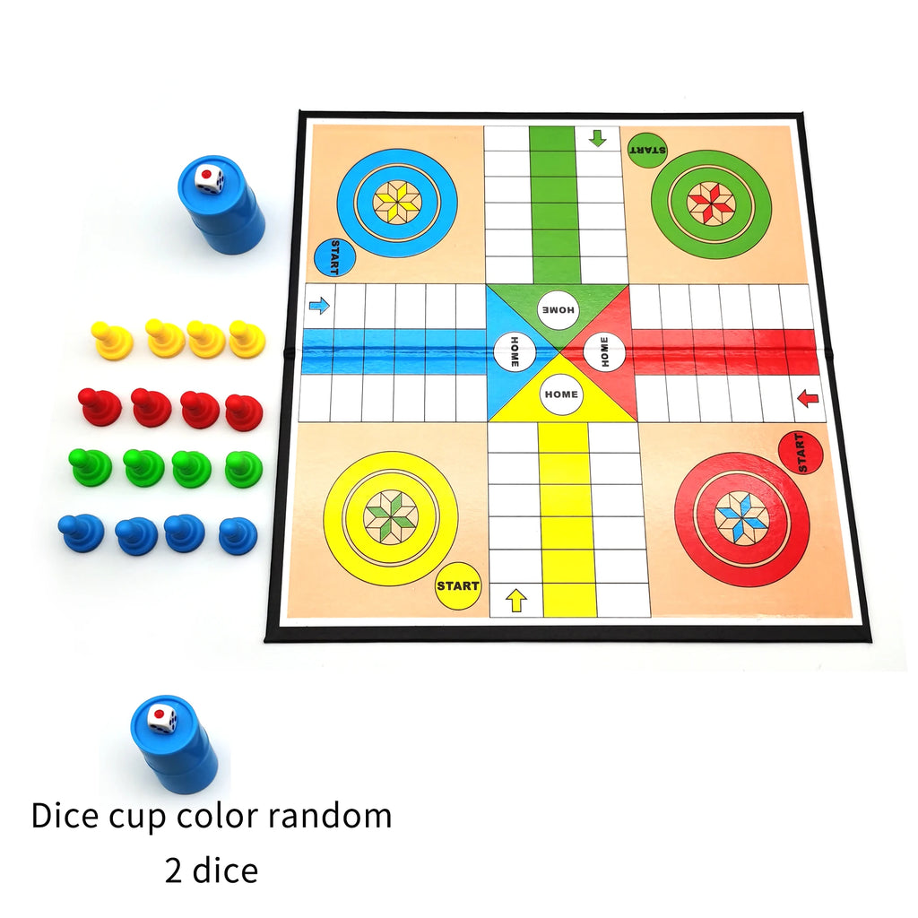 LUDO, juego de estrategia, juego plegable portátil, juegos de mesa, regalo, ideal para viajar, juegos clásicos, tablero de ajedrez
