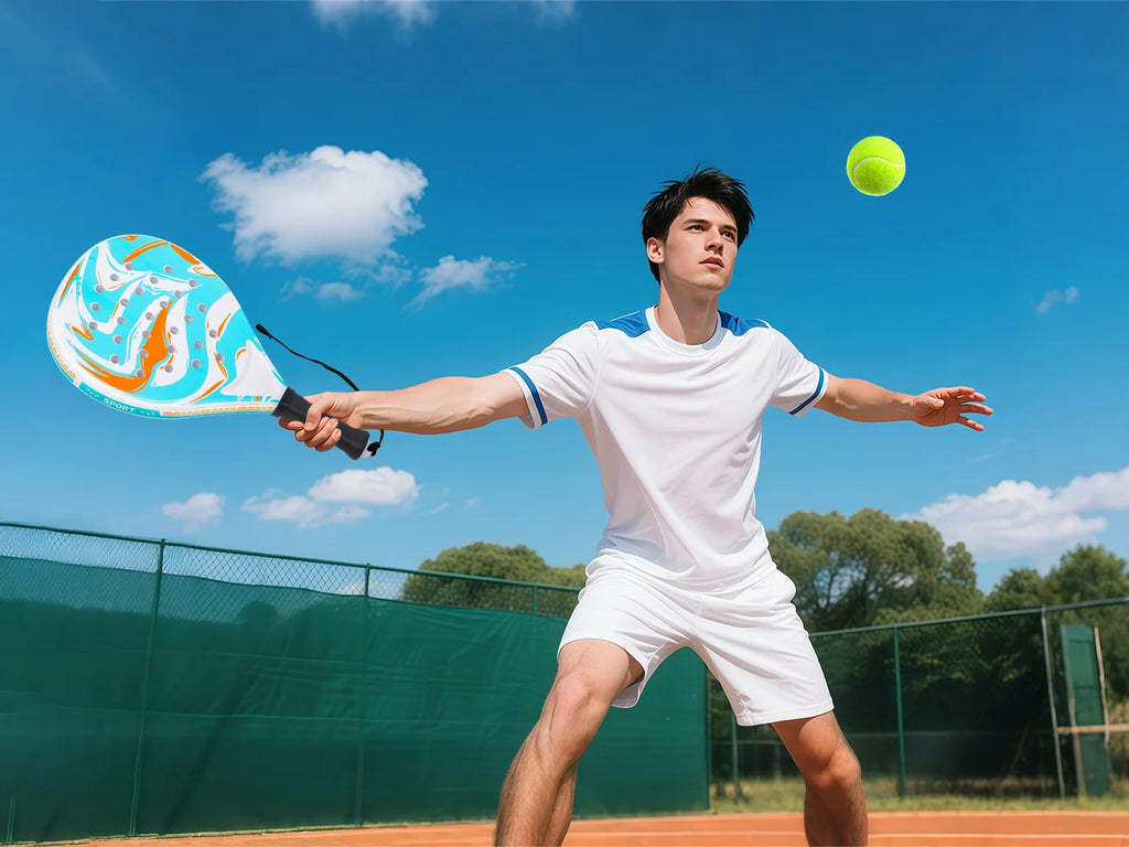 Raqueta de tenis |   Raqueta de padel, hecha de material de fibra de carbono ultraligero, con fuerte elasticidad y buena calidad