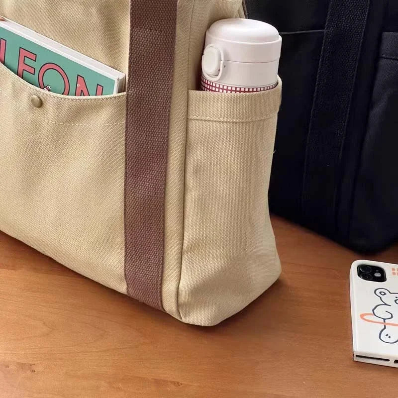 Bolsos de lona de gran capacidad Para trabajo, bolsa de transporte Para trabajo, ropa Para estudiante de estilo universitario, bolso de hombro Para hombre