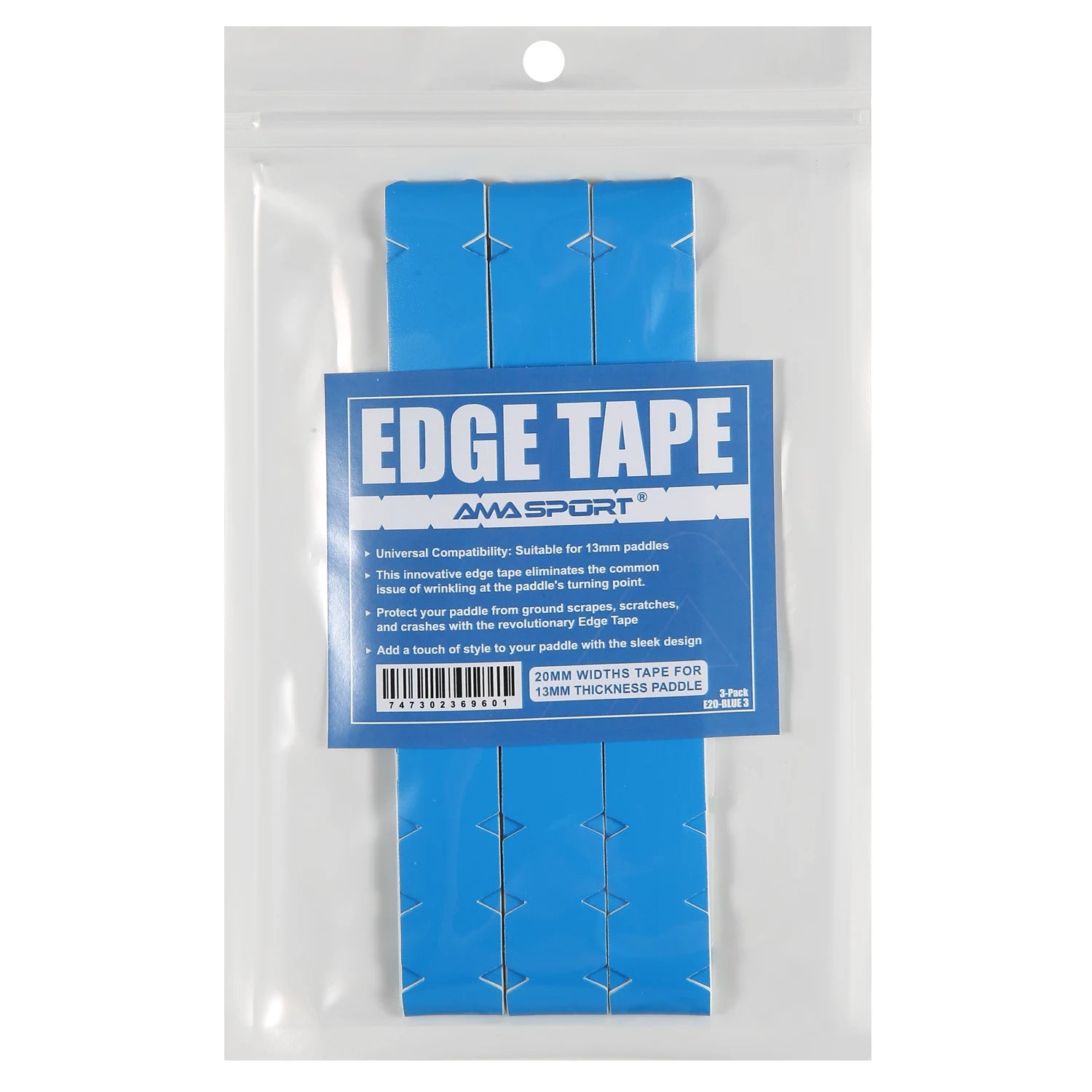 AMASPORT Cinta de protección de paleta de Pickleball 20 mm/23 mm/26 mm para cinta Euard de borde de Pickleball azul marino de 13 mm/16 mm/19 mm