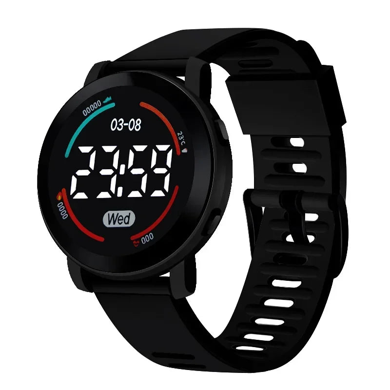 Reloj deportivo luminoso LED para hombre y mujer, pulsera electrónica redonda resistente al agua, Digital, 2023