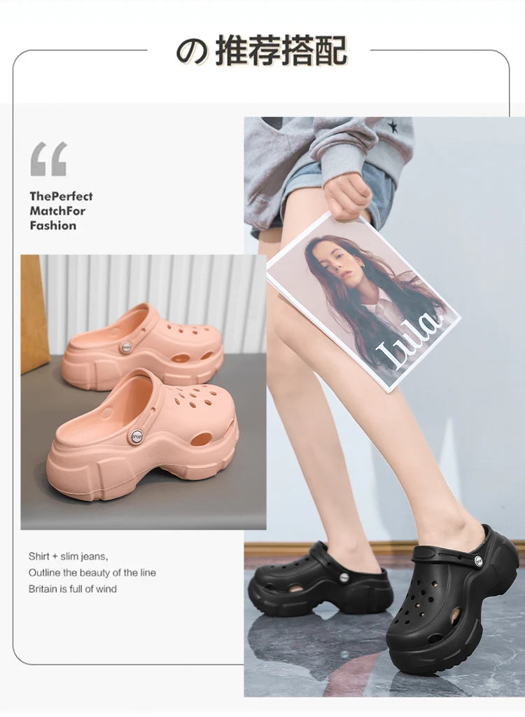 Sandalias de moda para mujer, zapatillas impermeables, zapatos de mujer, toboganes de verano para exteriores, zapatos de jardín de suela blanda, zuecos de interior, sandalias