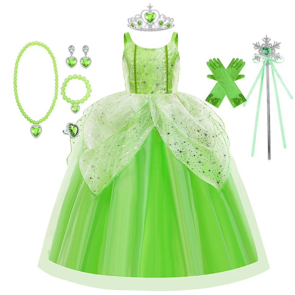 Vestido de Hada de las flores para niñas, vestido de princesa con alas, disfraz de princesa de Halloween, fiesta de elfos, Tinkerbell, vestido de campanilla