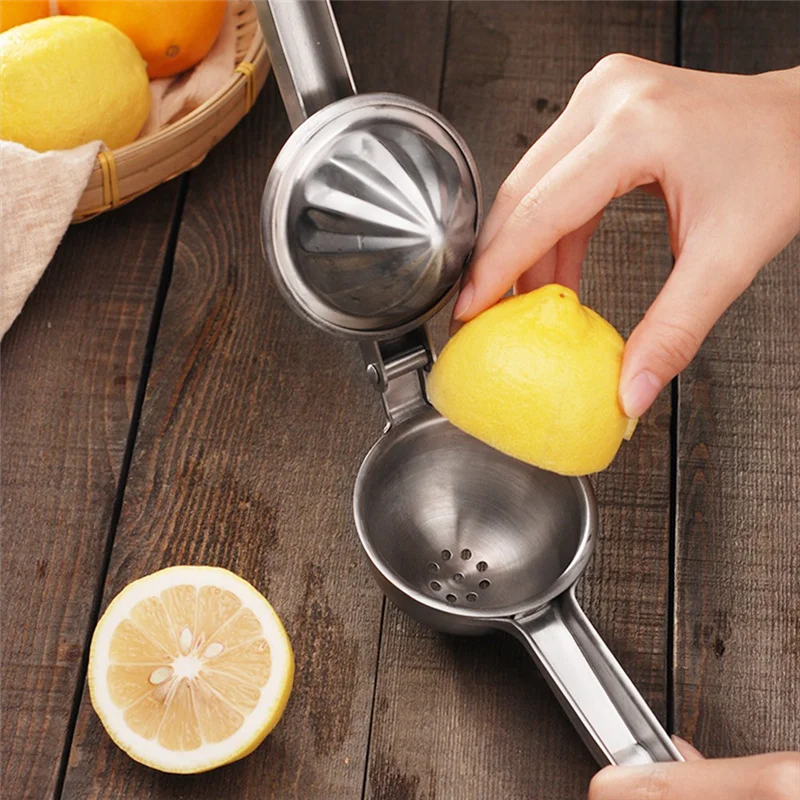 Exprimidor Manual de limón de acero inoxidable, exprimidor Manual de zumo de fruta para el hogar, se puede limpiar en el lavavajillas