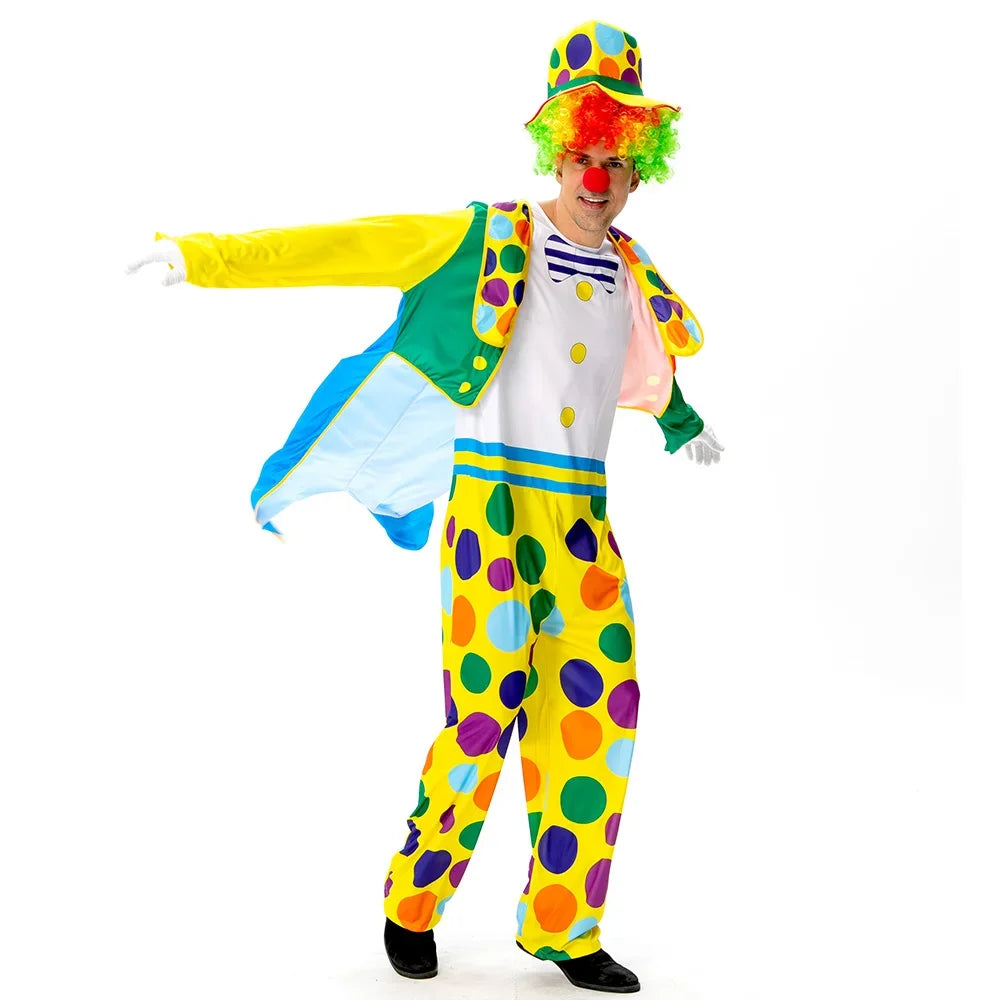 Disfraces de payaso para adultos de Halloween, disfraces de espectáculo de mascarade sur scène, payaso de cirque, juego magia, espectacl