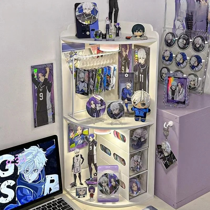 Estante de Almacenamiento Esquinero para Escritorio, Caja Organizadora de Gran Capacidad para Dormitorio, Caja de Almacenamiento de Artículos Diversos para Dormitorio, Barra de Exhibición, Exhibidor de Productos